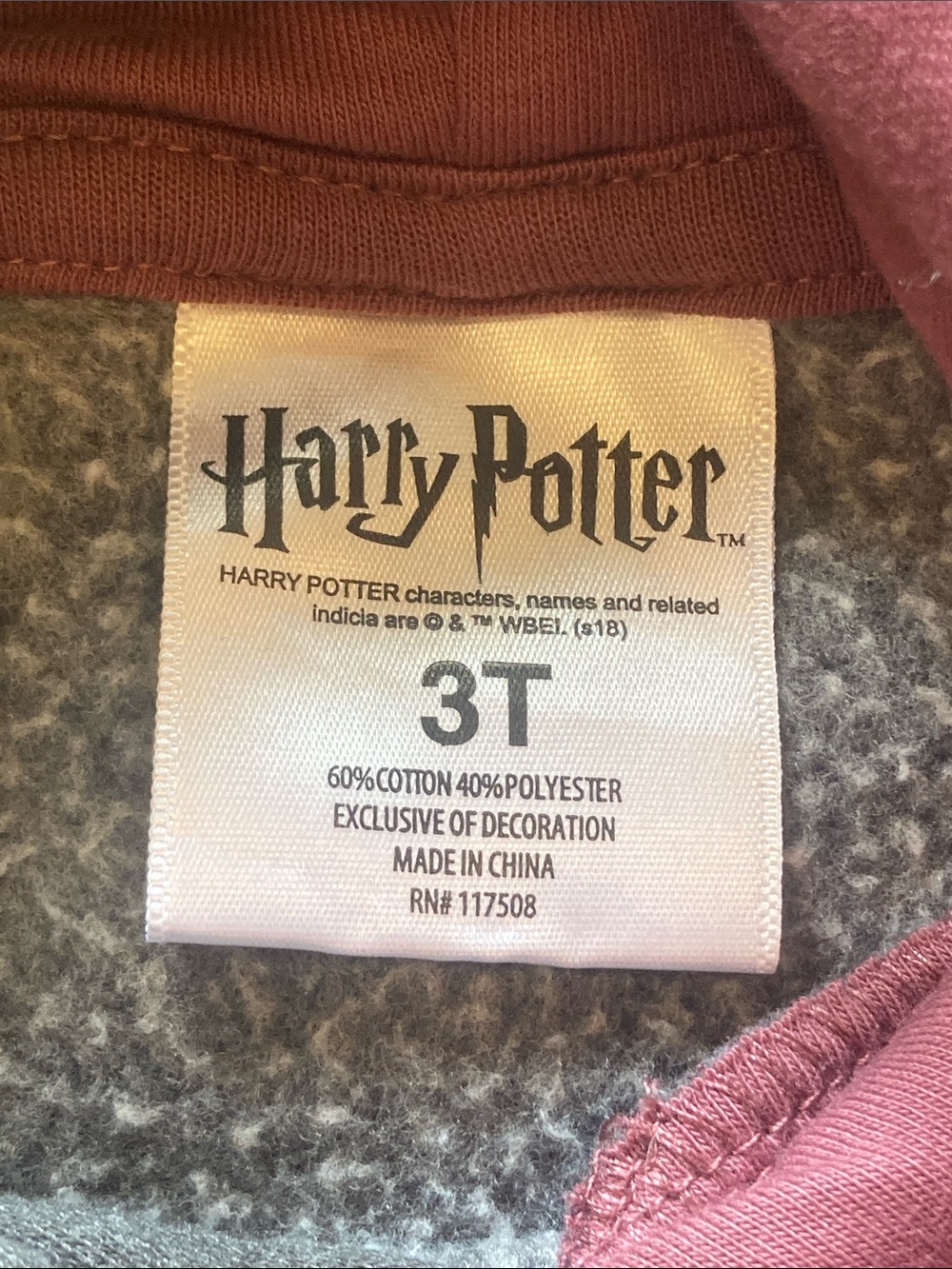 Kids Harry Potter Character Hoodie with Maroon Lined Hood - Picture 2 of 8